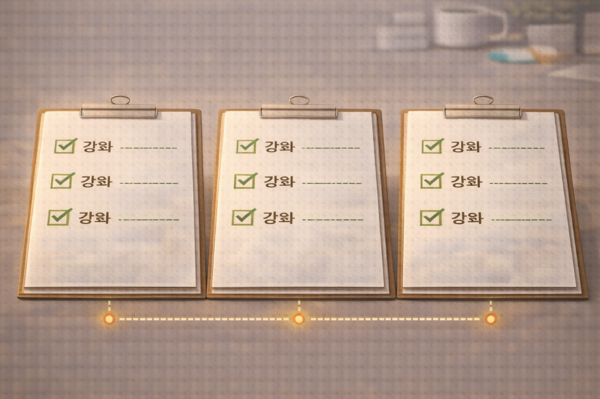 동일 기준 아래 안정적으로 축적된 콘텐츠 구조 이미지