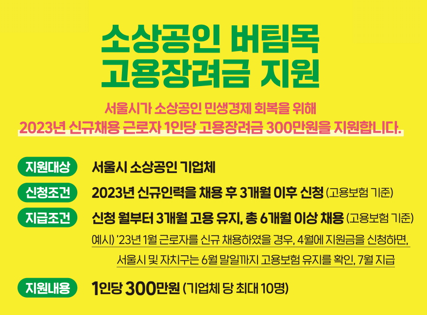 소상공인 버팀목 고용장려금