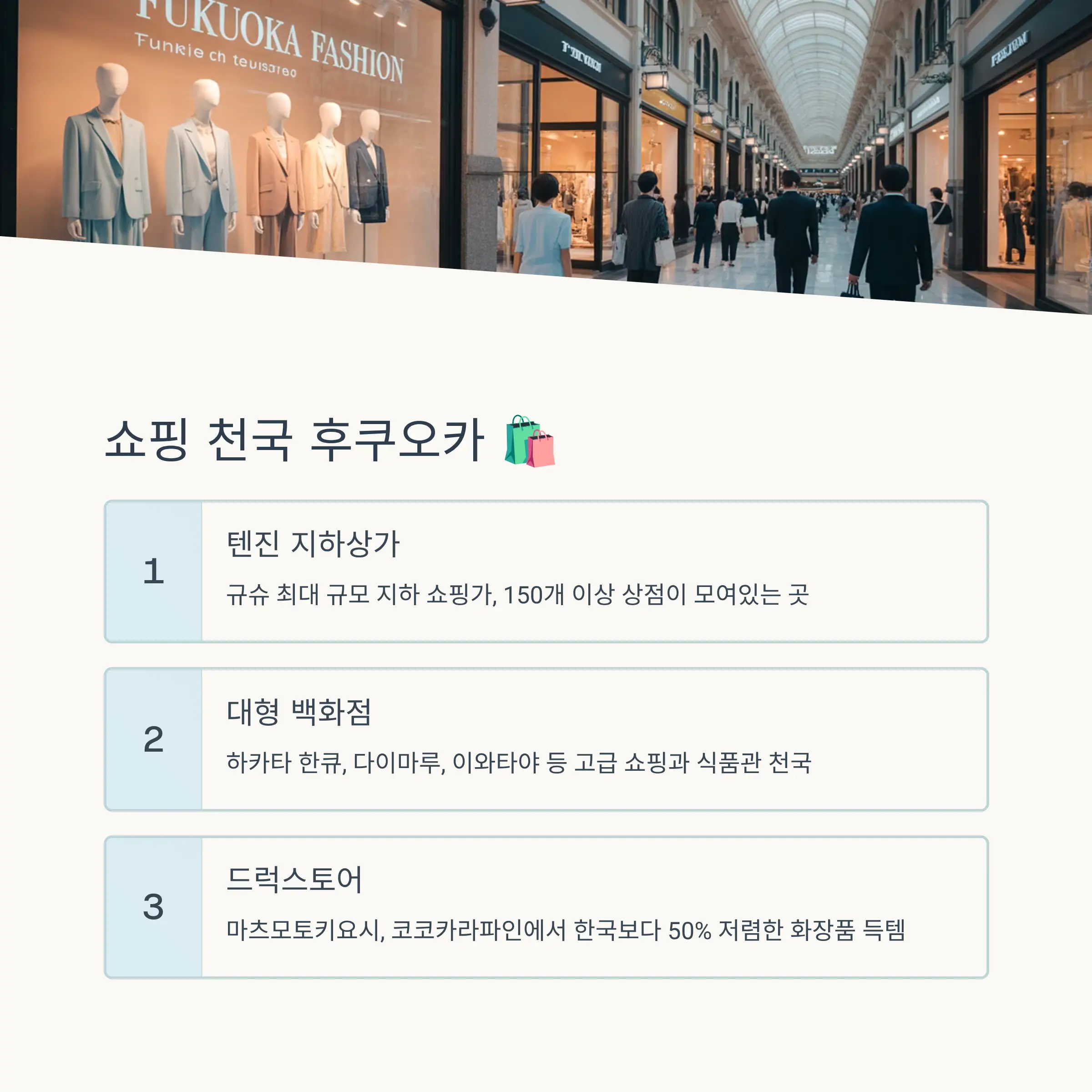 🛍️ 쇼핑 천국 후쿠오카