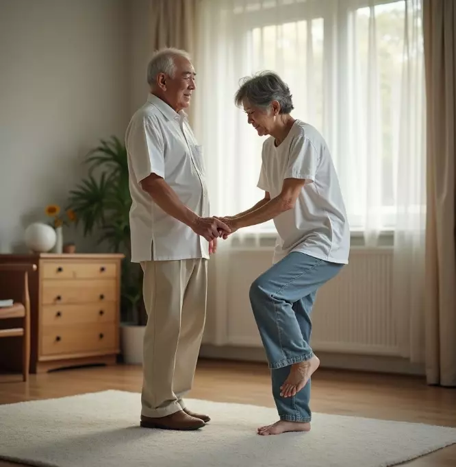 파킨슨병 운동치료 균형잡기 중 이미지