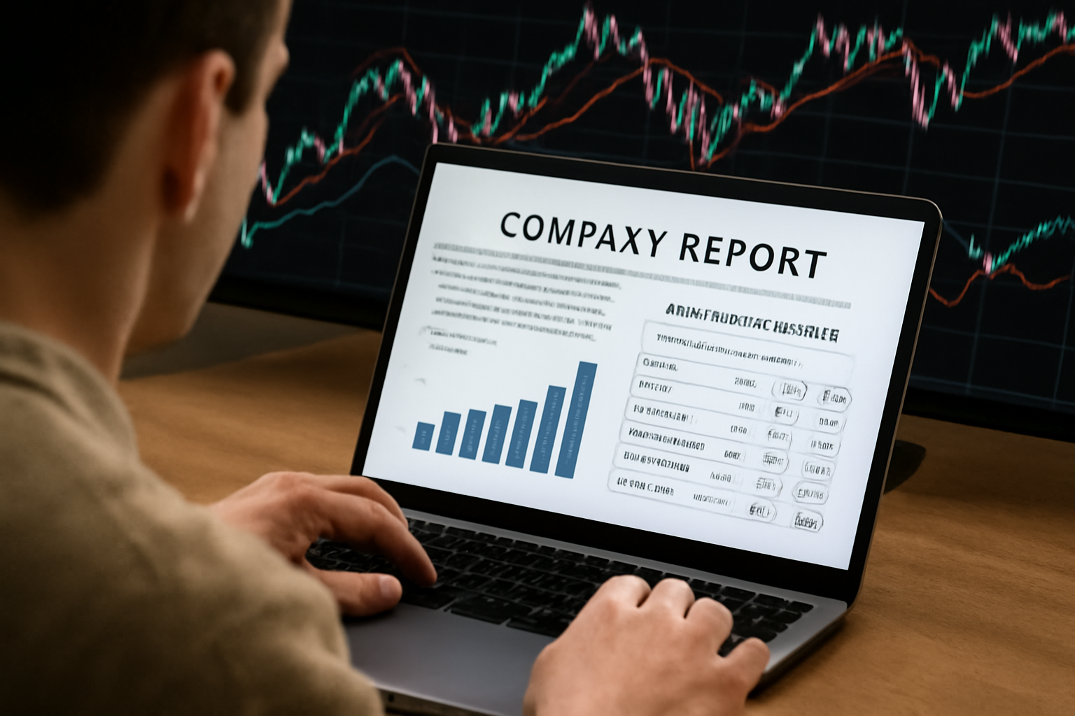 주식 차트 보는 이미지