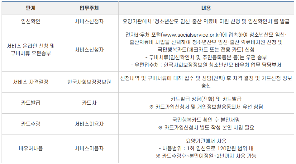 청소년 산모 임신·출산 의료비 지원