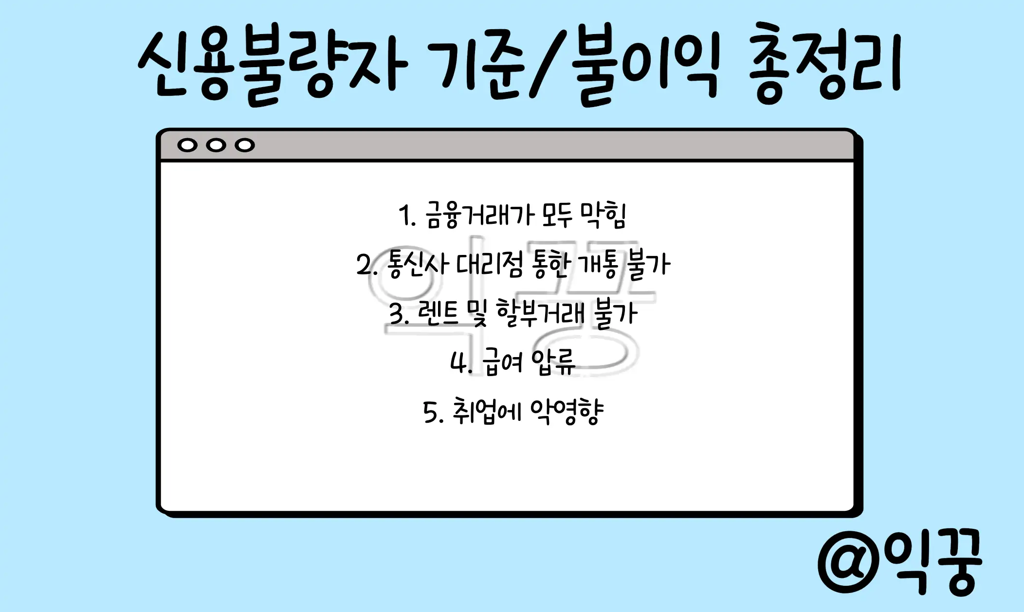 신용불량자 되는 기준과 불이익 및 신용회복 방법 총정리3