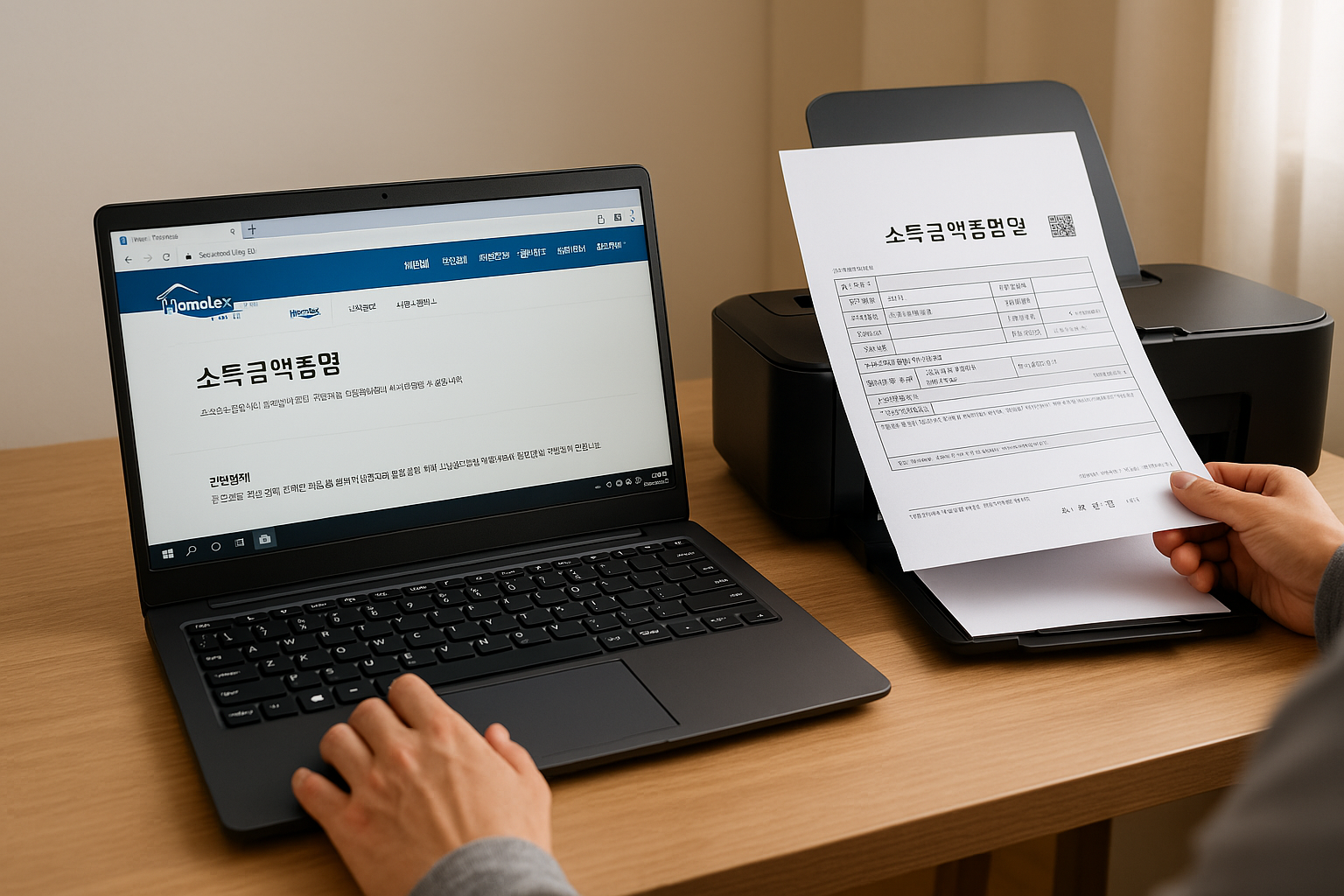 소득금액증명원 발급 관련 사진