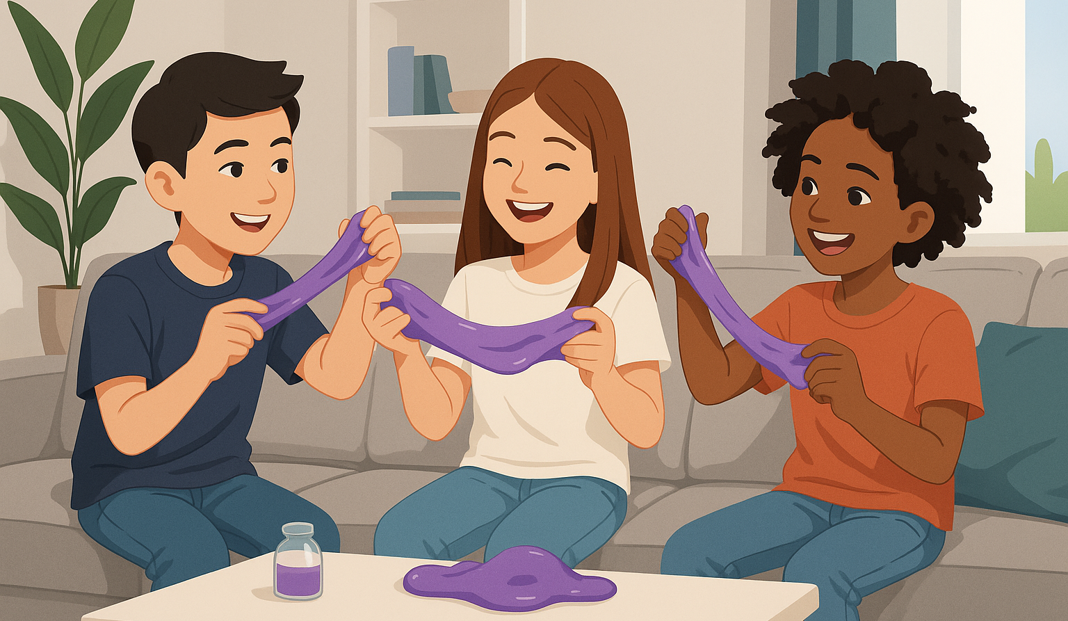 엄마와 함께 만드는 천연 슬라임, 식용가루 실험