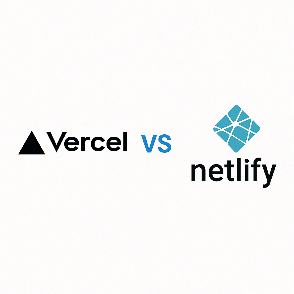 Vercel과 Netlify 로고 비교 이미지 - 2025년 배포 플랫폼 선택 가이드
