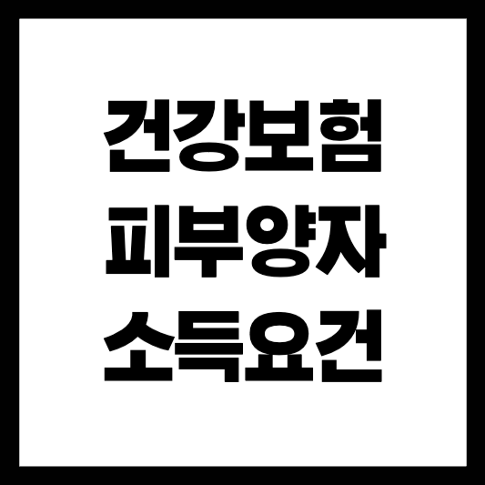 건강보험 피부양자 소득요건