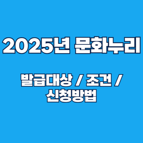 2025 문화누리카드 발급대상 및 지원조건, 신청방법, 사용처 총정리