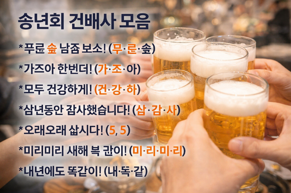 송년회 건배사 이것만 알면 분위기 메이커