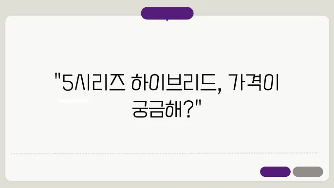 BMW 5시리즈 하이브리드 가격