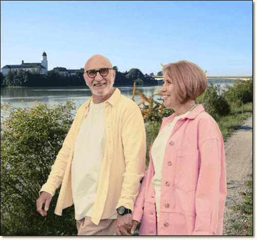 건강한 유럽 노인 부부