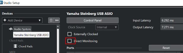 큐베이스 오디오 녹음(레코딩) 준비
