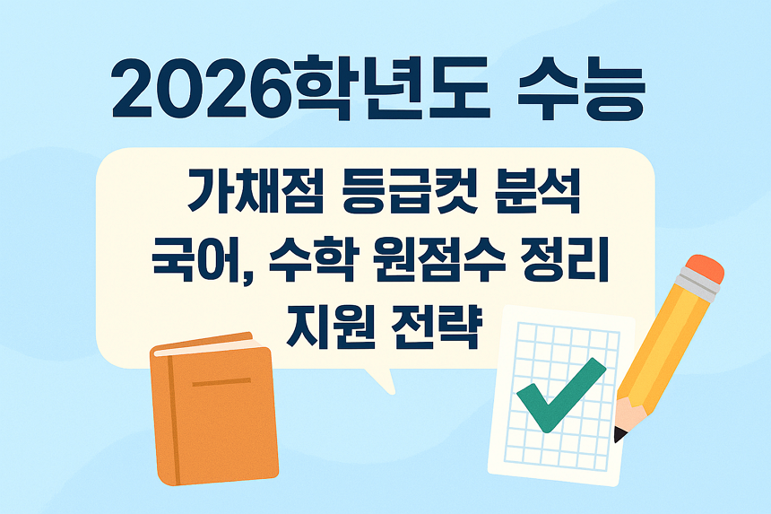 2026학년도 수능 가채점 등급컷 분석, 국어, 수학 원점수 정리, 지원 전략