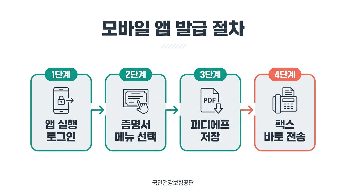 건강보험 자격득실확인서 발급 모바일 앱 발급 절차