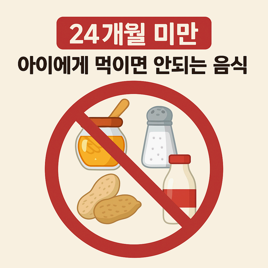 24개월 미만 아기에게 먹이면 안 되는 음식들