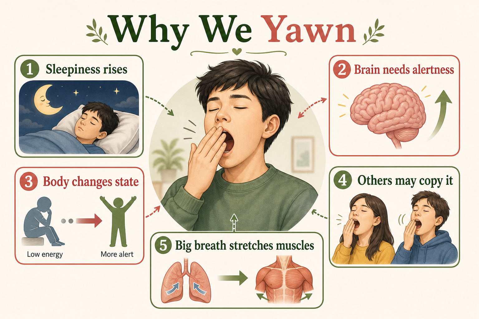 Infographic explaining why we yawn