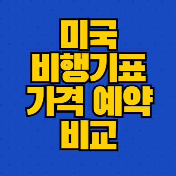 미국 비행기표 가격 예약 비교