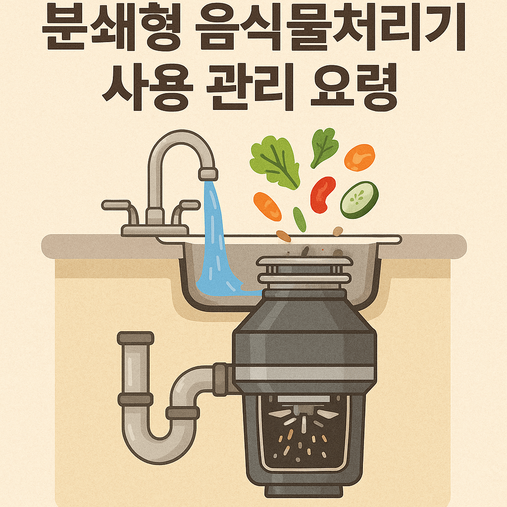 분쇄형 음식물처리기 사용 시 반드시 알아야 할 점과 관리 요령