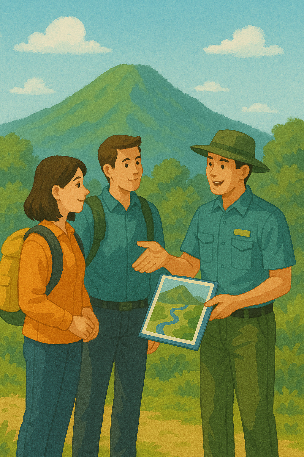 안내 서비스를 받는 관광객