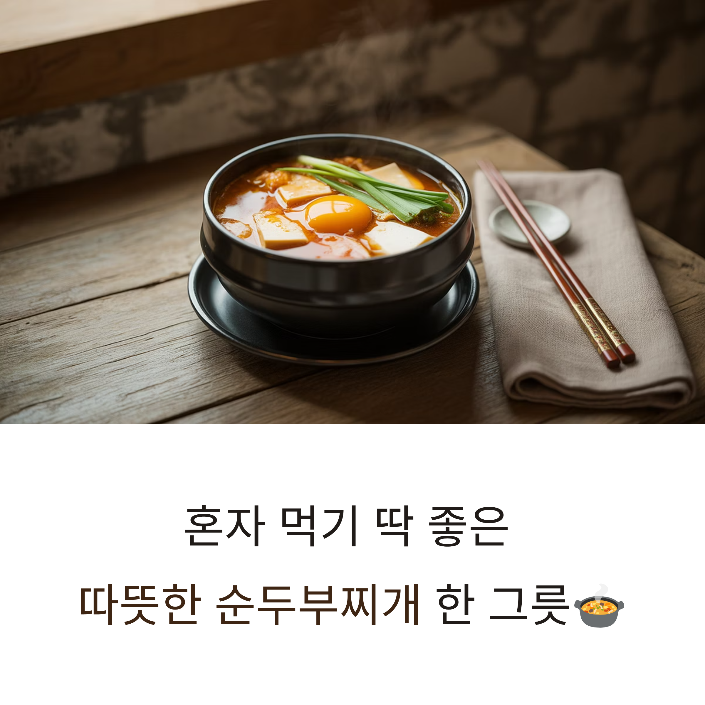 혼자 먹기 딱 좋은 순두부찌개 레시피 🍲