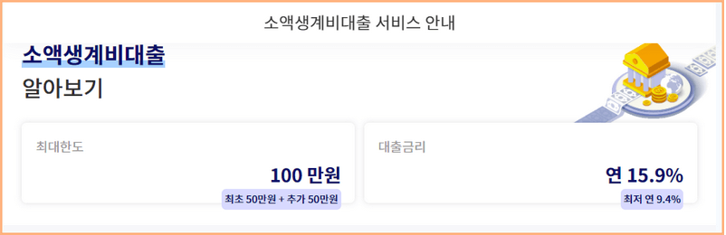 소액생계비대출 지원 내용