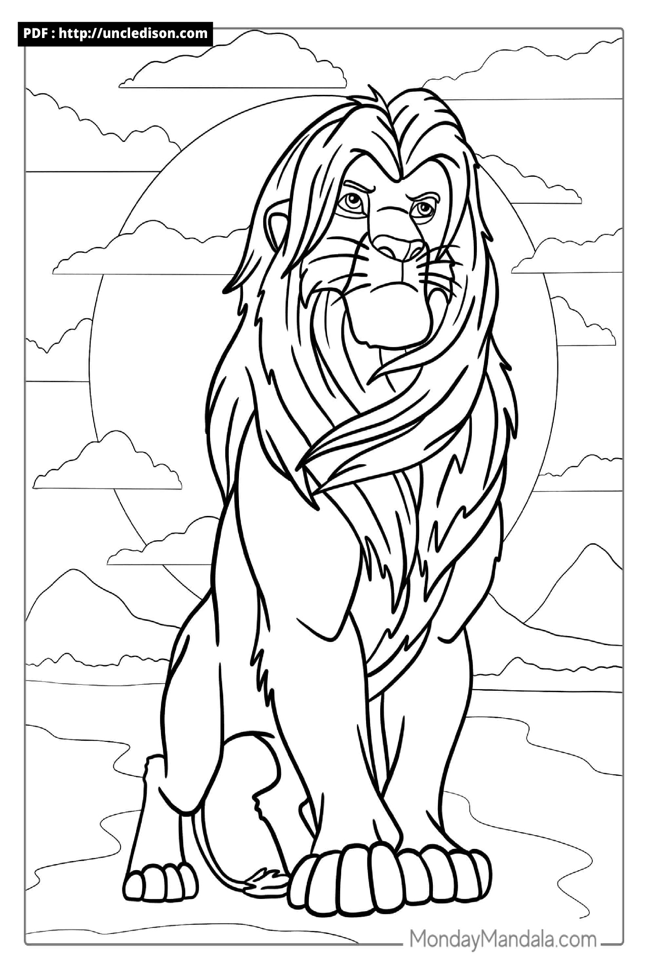 라이온킹 색칠공부 디즈니 도안