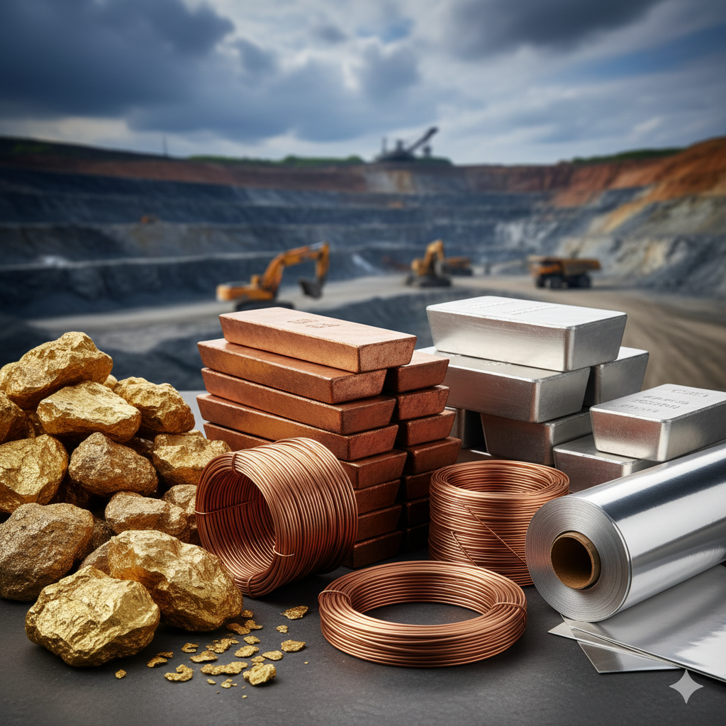 금 구리 알루미늄 사진