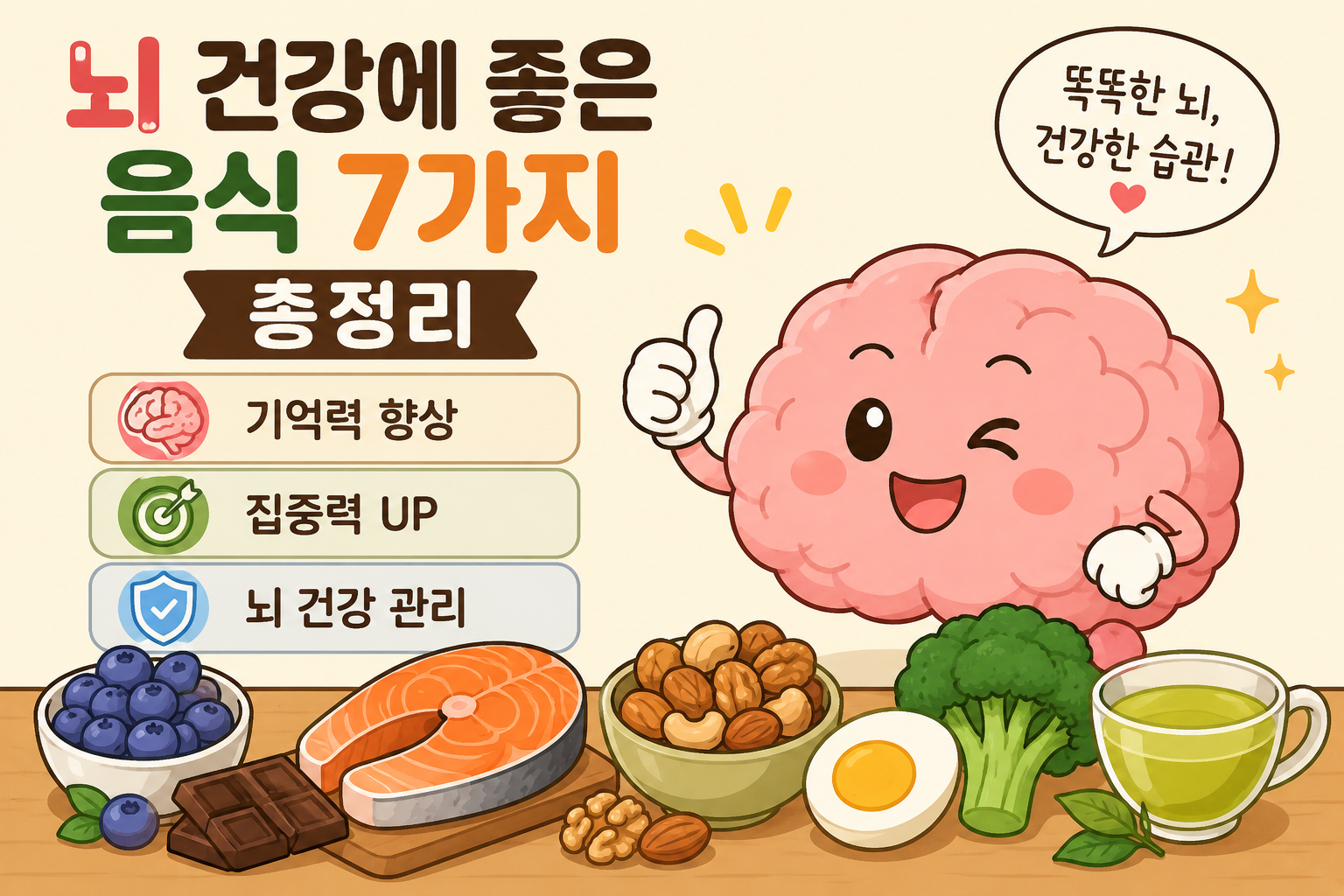 뇌 건강에 좋은 음식 7가지 총정리 -사진-