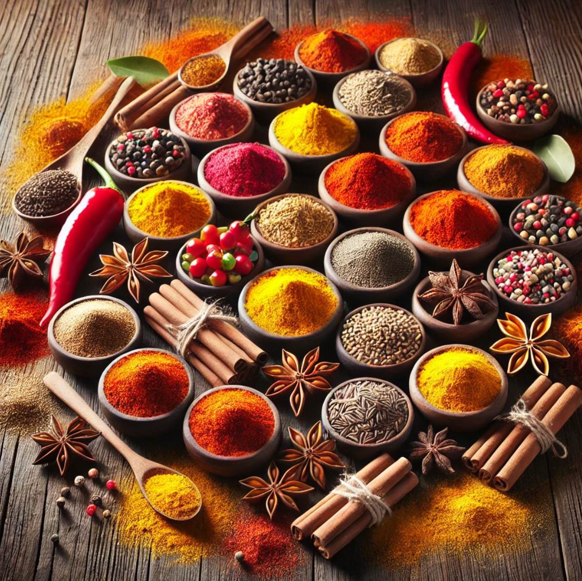 다양한 향신료 사진