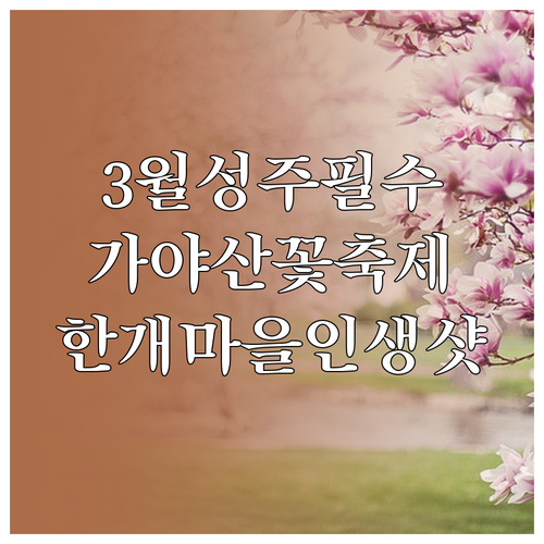 3월 성주 가볼만한곳 추천 가야산 야..