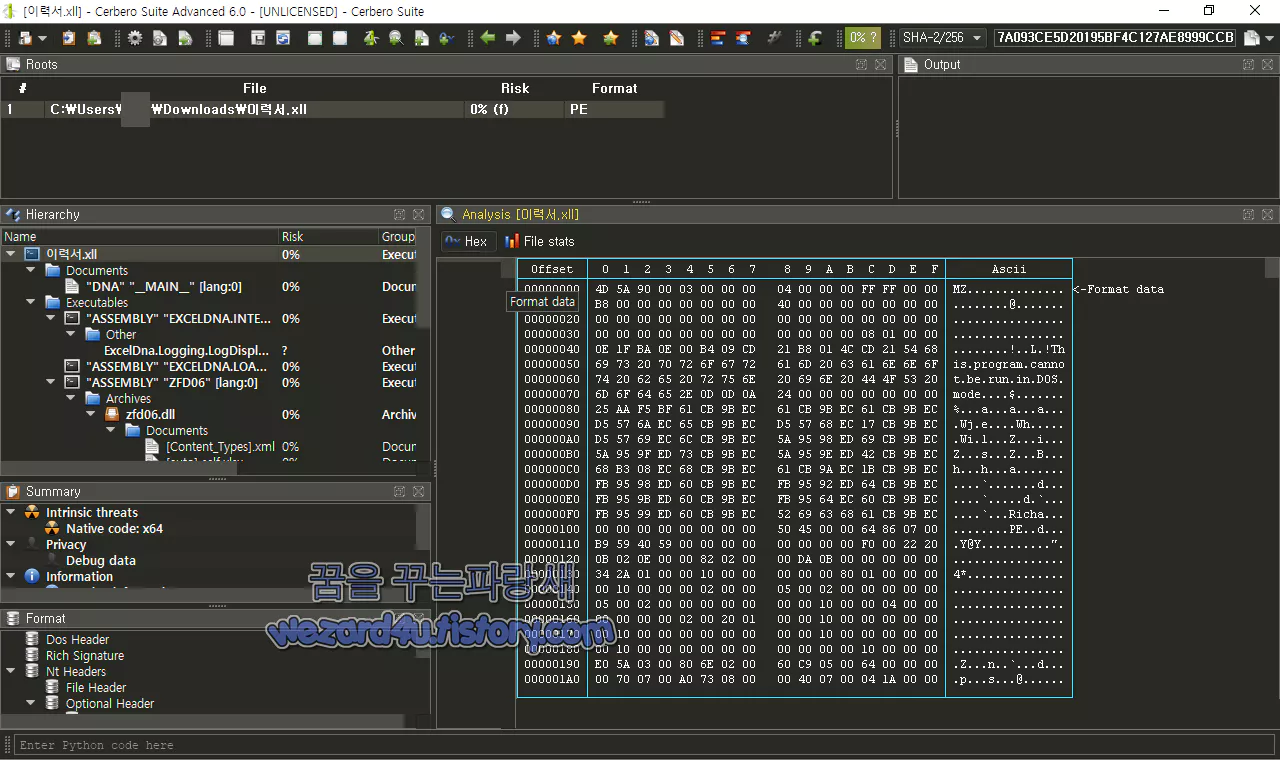 Cerbero Suite Advanced 본 이력서.xll 파일
