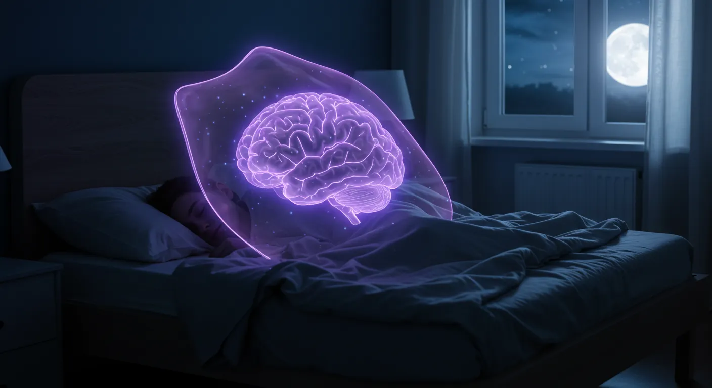 밤에 아늑한 침대에서 평화롭게 잠든 사람