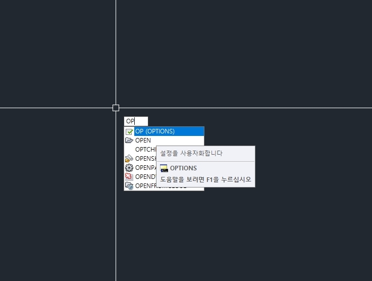 오토캐드 옵션