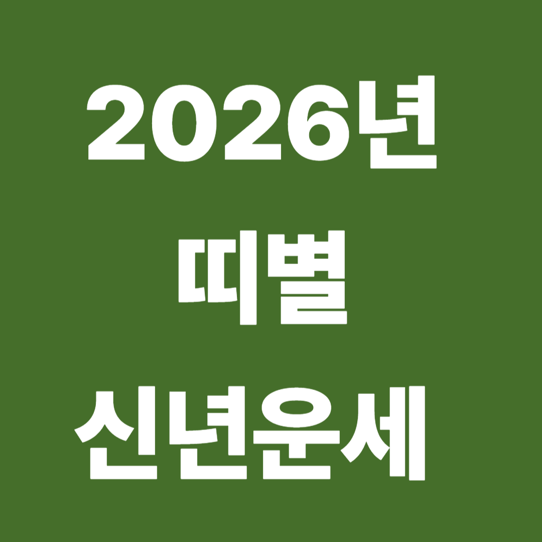 2026년 띠별 신년운세 총정리