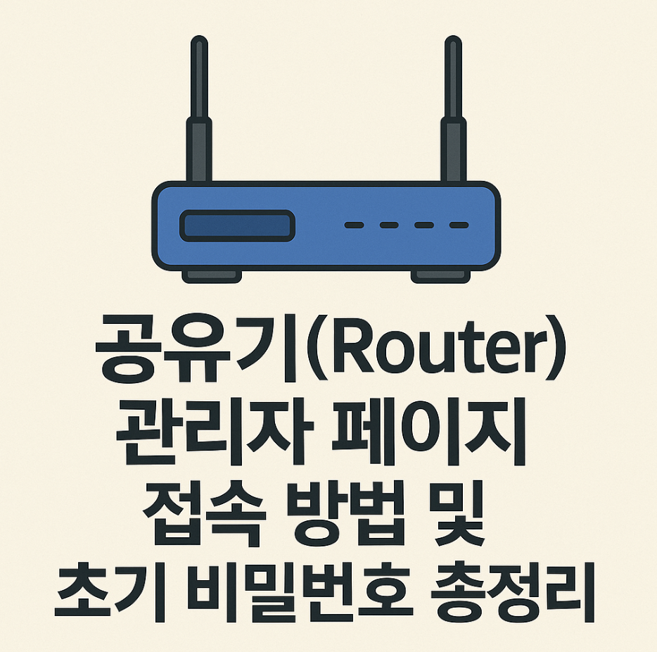 공유기(Router) 관리자 페이지 접속 방법 및 초기 비밀번호 총정리