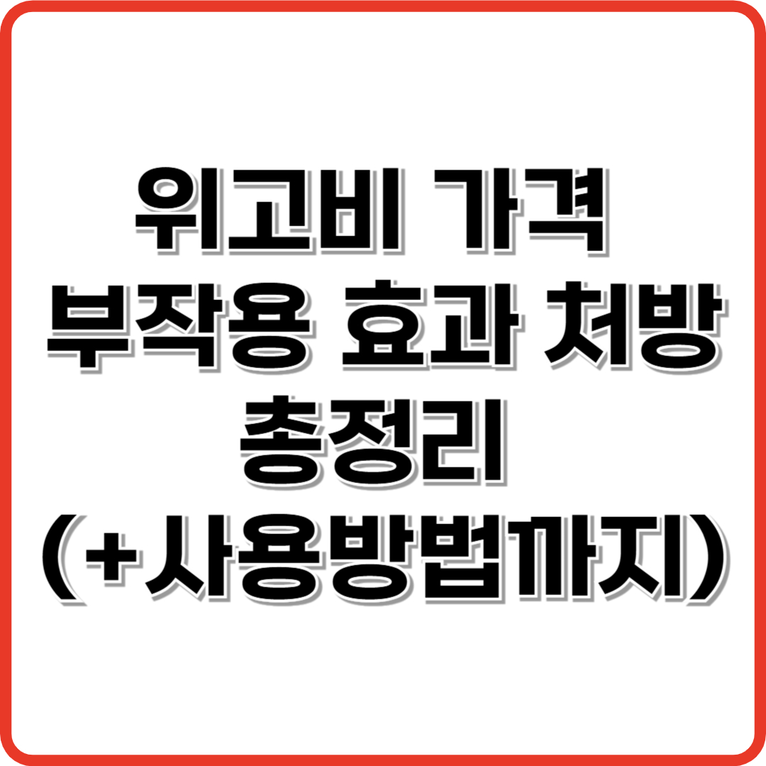 위고비 가격 부작용 효과 처방 총정리 (+사용방법까지)