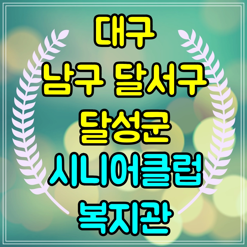 대구 남구 달서구 달성군 시니어클럽