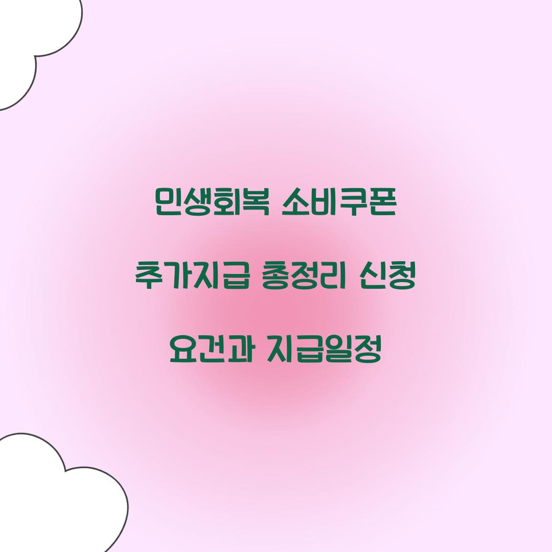 민생회복 소비쿠폰 추가지급