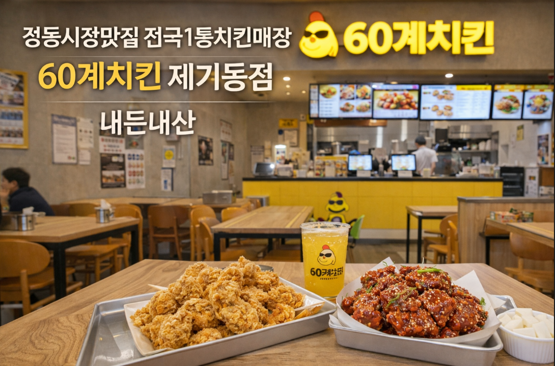 경동시장 전국 1등 60계 치킨 제기동점 내돈내산 후기