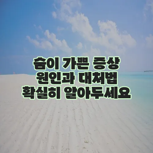 숨이 가쁜 증상 원인과 대처법 확실히 알아두세요