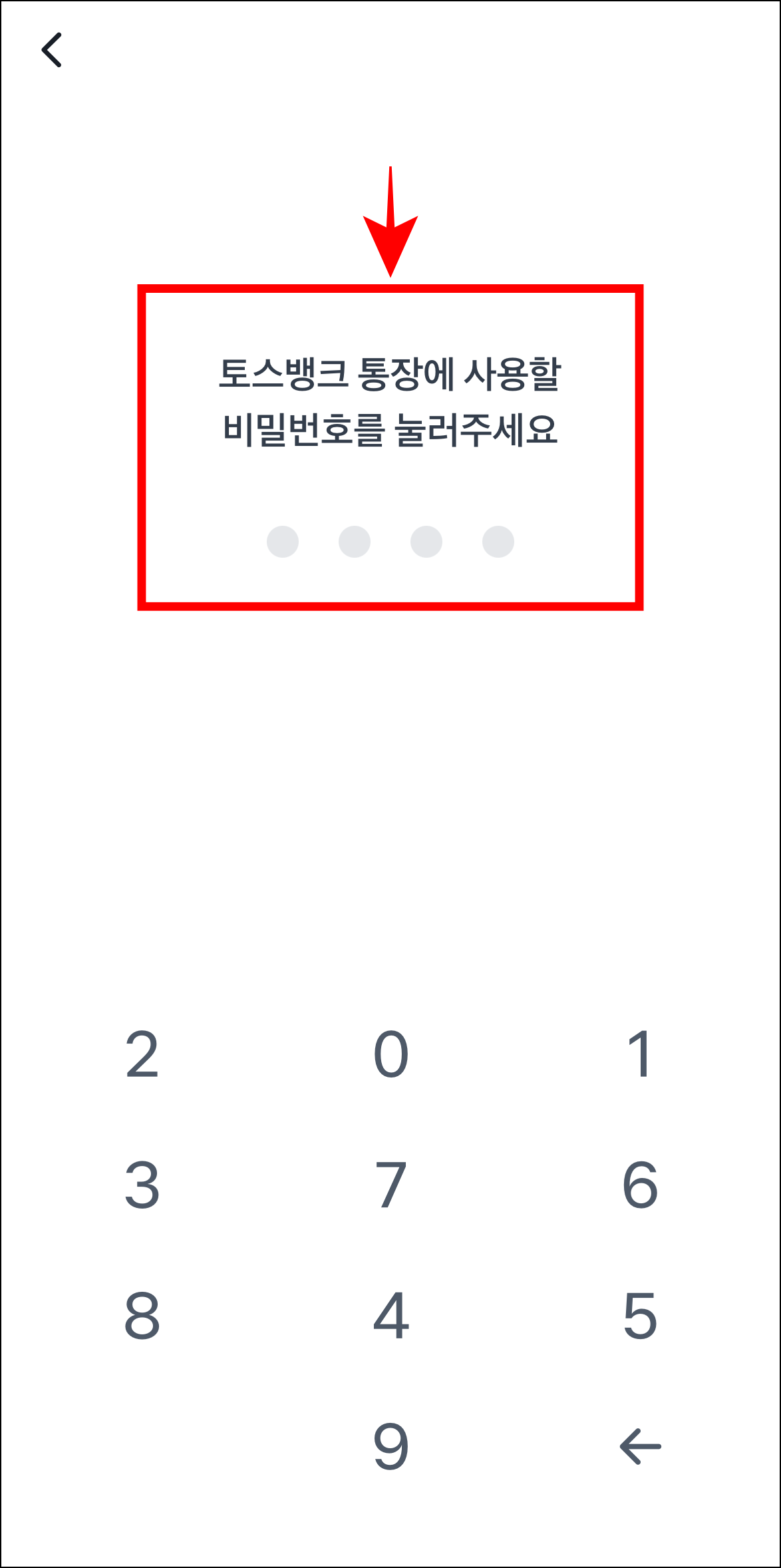 토스뱅크 통장에 사용할 비밀번호를 입력