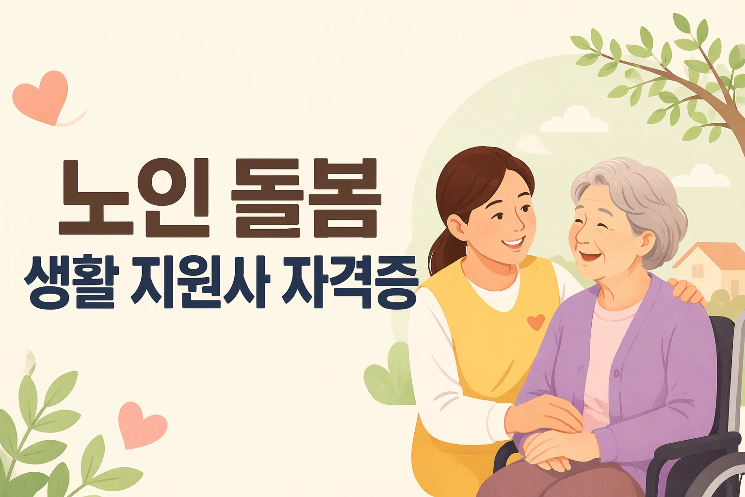 노인 돌봄 생활 지원사 자격증 😊 지금 시작하면 기회가 달라집니다