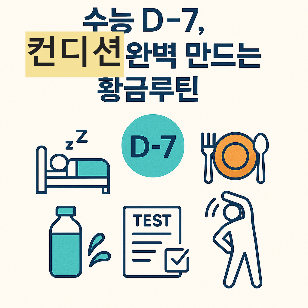 수능 D-7, 컨디션 완벽 만드는 황금루틴