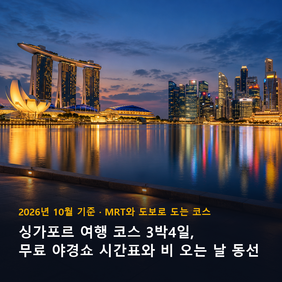 싱가포르 여행 코스 3박4일 마리나베이 야경 표지
