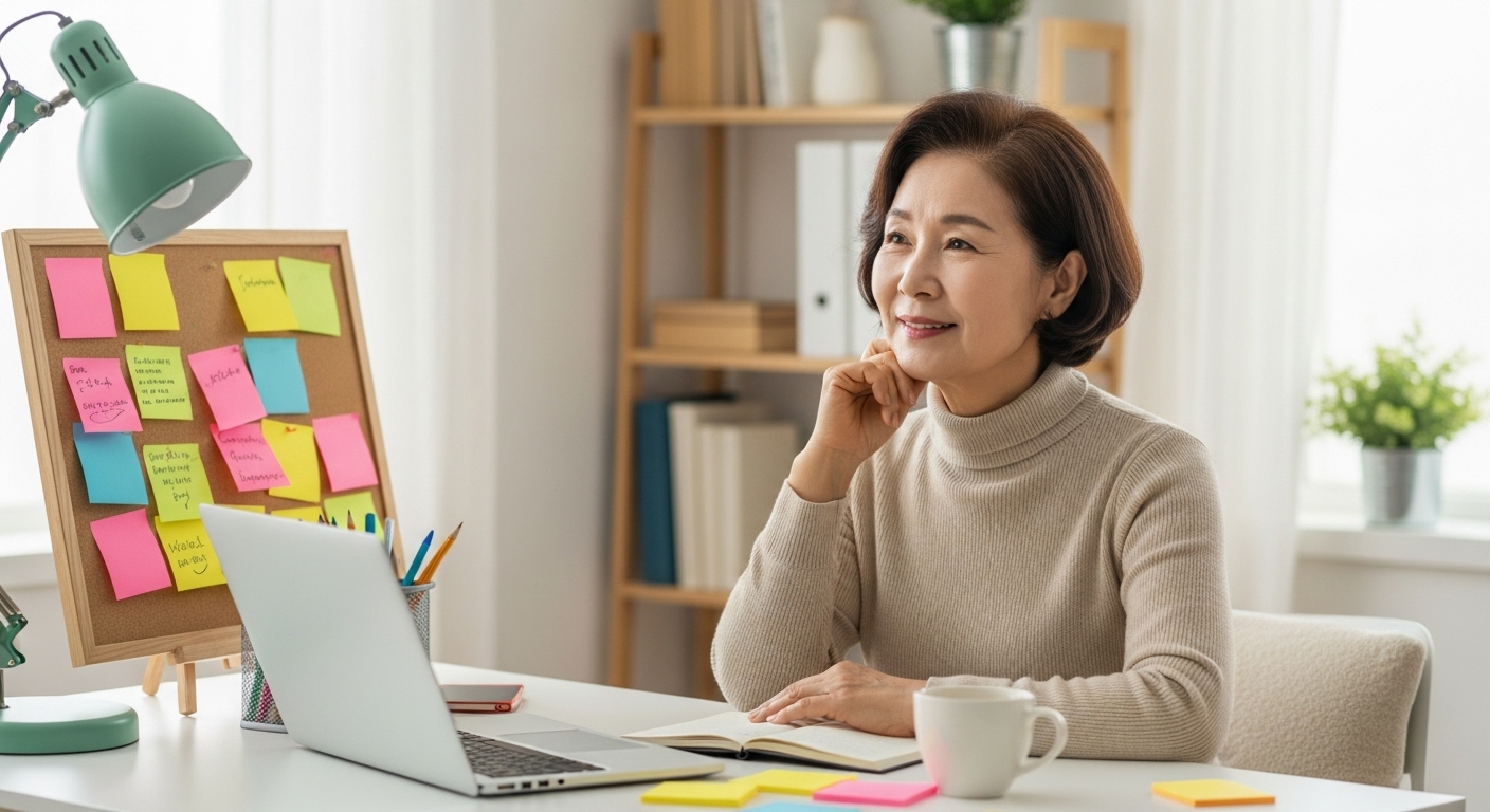전자책 주제를 고민하는 장면