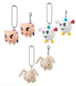 반다이 부리부리 대마왕 키링 피규어 스노우맨 유리 토끼인형 3종 세트, 1개