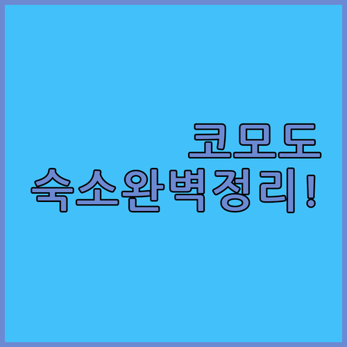 코모도 여행 필수 코스 신축 리조트부..