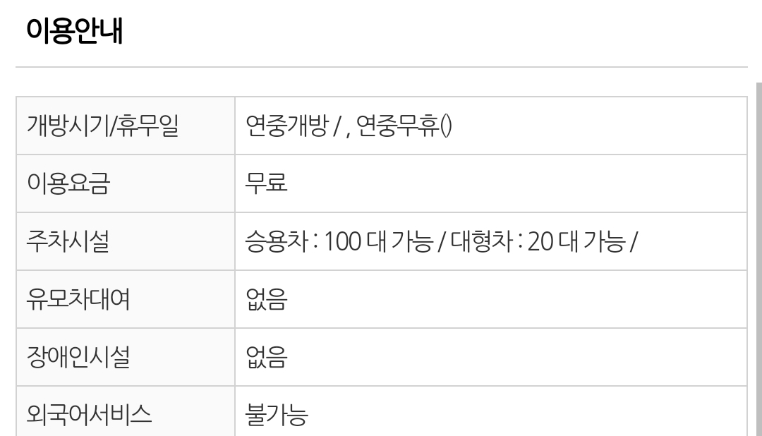 만성리검은모래해변 이용안내 및 주차장
