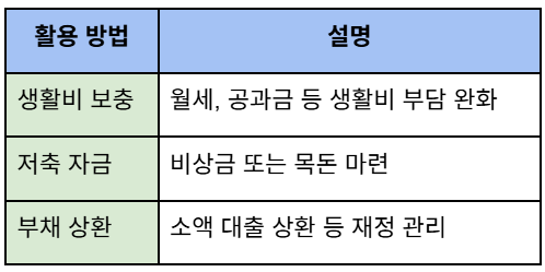 근로장려금 활용 방법