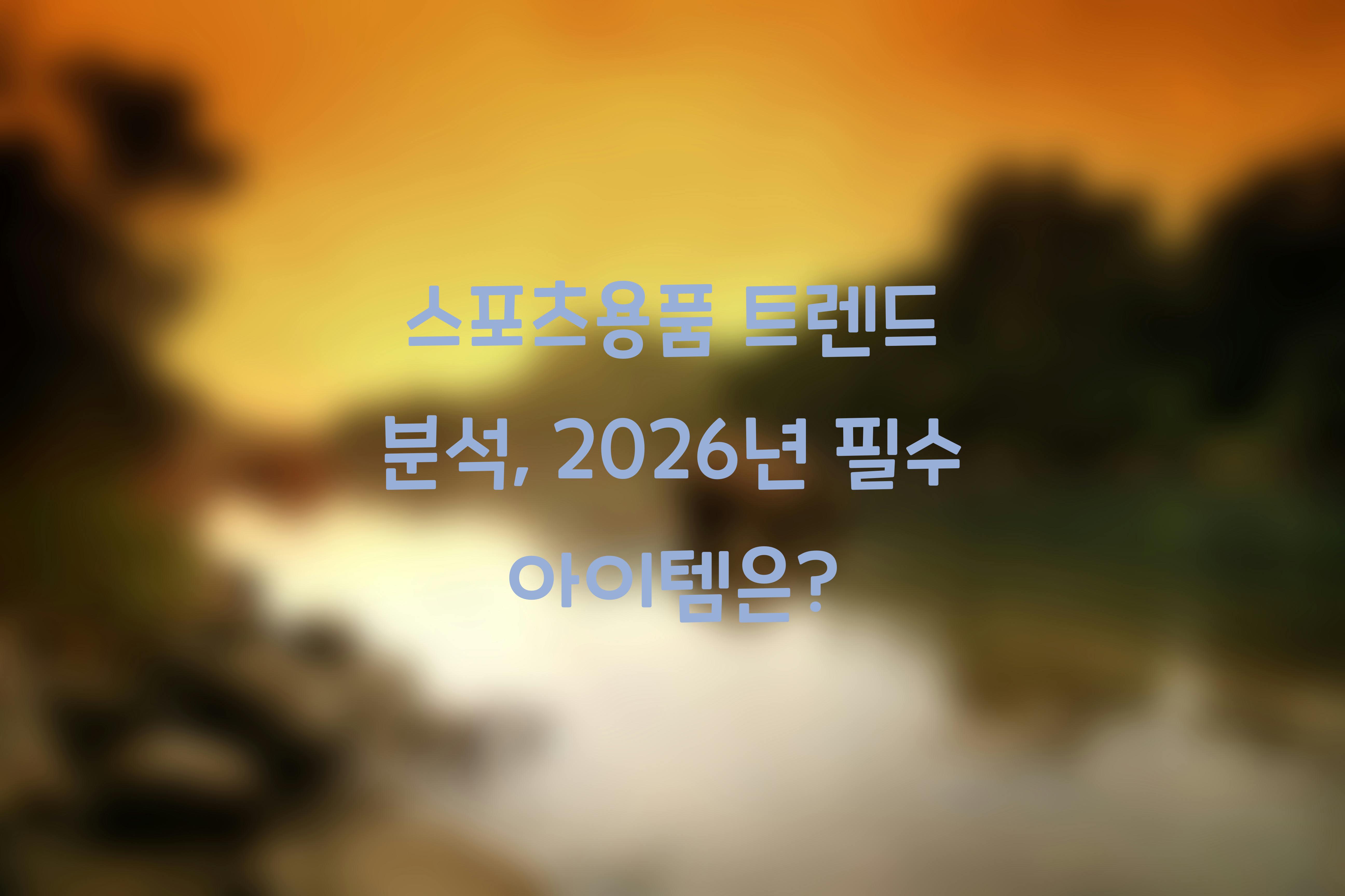 스포츠용품 트렌드 분석